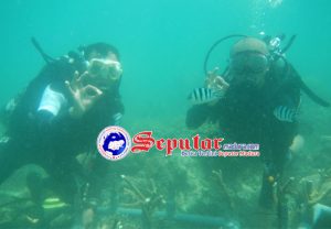 TNI Batuporon Bersama Polres Sumenep Tanam Terumbu Karang di Pulau Gili Labak