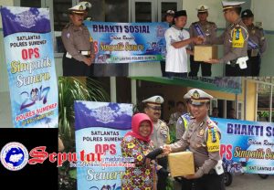 Warnai Operasi Simpatik Semeru 2017 Satlantas Polres Sumenep Berbagi ke Panti Asuhan