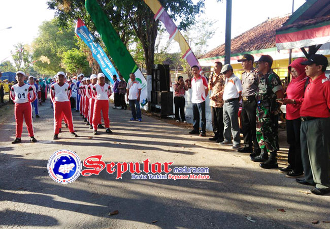 Koramil Dan Polsek Kalianget Amankan Lomba Gerak Jalan
