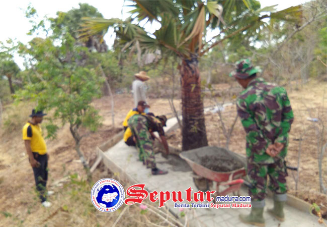 TMMD Tarogan Sumenep Bangun Jalan Paving di Beberapa Titik