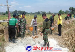 TNI Polri Kejar Prestasi Dalam TMMD ke 100 di Desa Tarogan Sumenep
